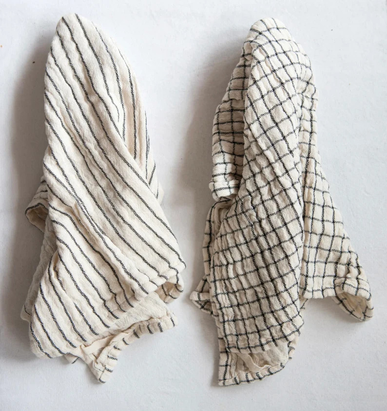 Cotton Tera Towels, Neutral Tea Towels, Mcgee Inspired Tea Towels - Etsy | Etsy (US)