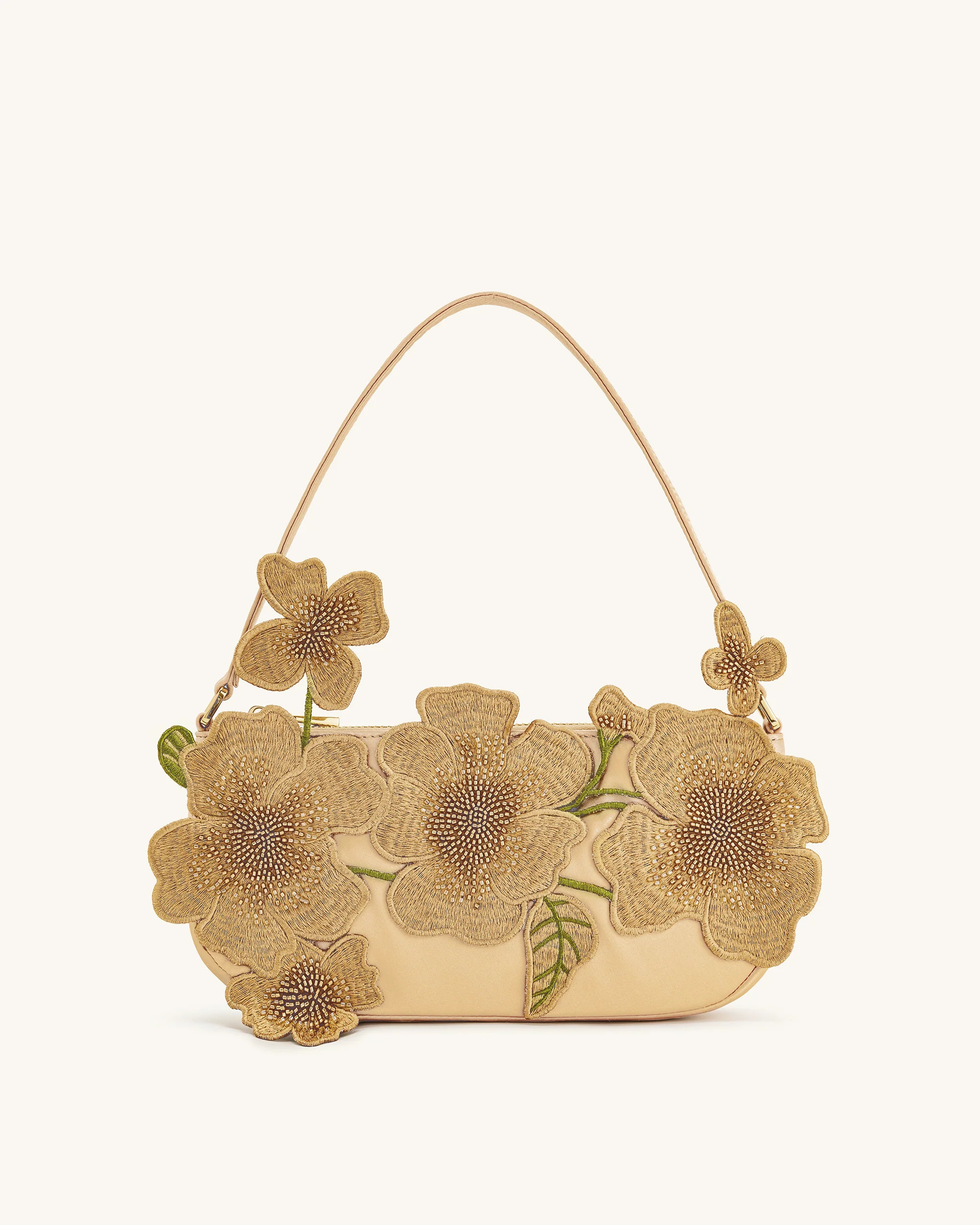 Leona Bead Embellished Shoulder Bag - Almond | JW PEI US