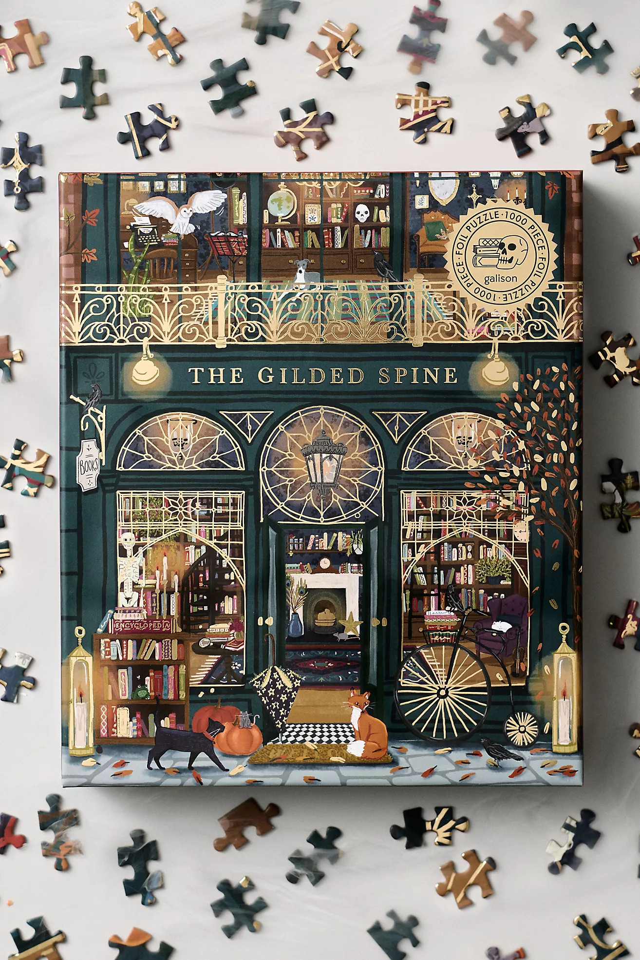 The Gilded Spine 1000-Piece Foil Puzzle | Anthropologie (US)