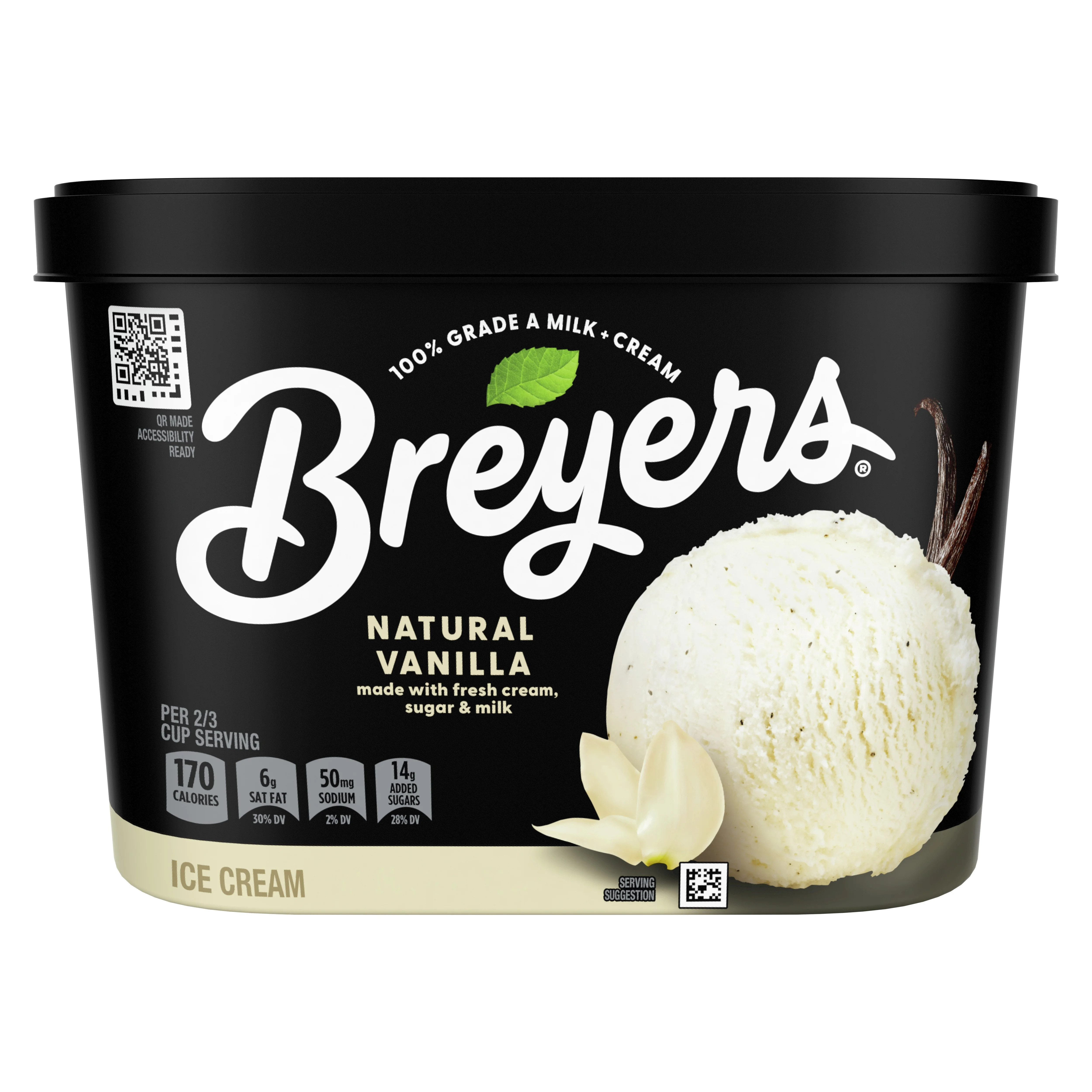 Breyers Natural Vanilla Ice Cream Frozen Desserts, 1.5 Qt | Walmart (US)