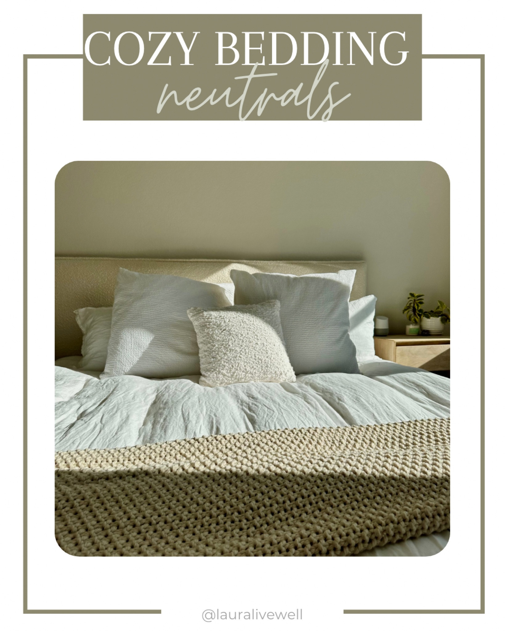  Cozy spring neutral bedding. Pillows and throw from Target 

#LTKhome #LTKSeasonal #LTKFind