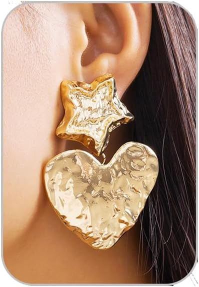 Chunky Gold Earrings for Women 14K Gold Plated Geometric Statement Earrings Chunky Overstated Gol... | Amazon (US)