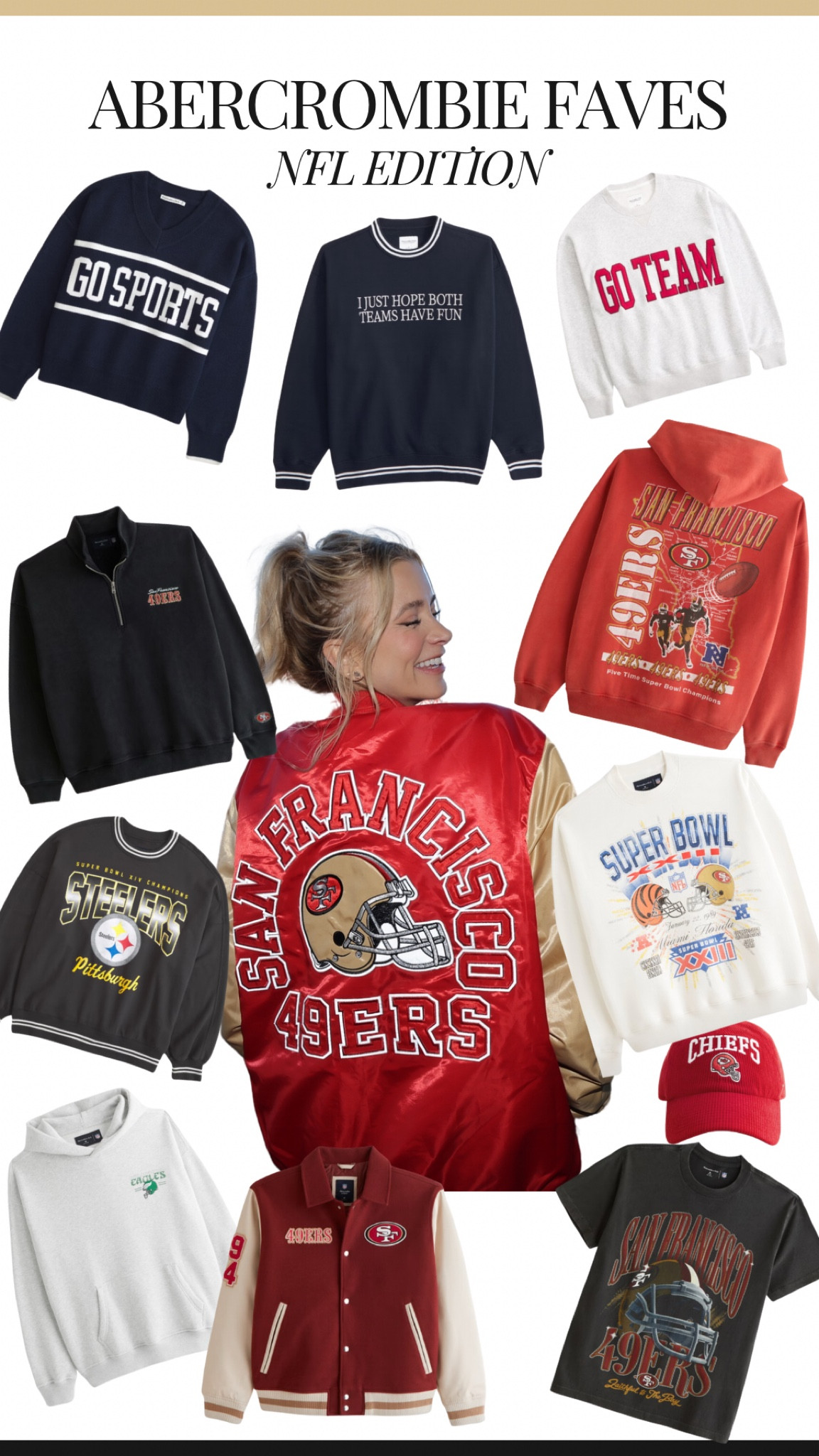 Game day baby! Abercrombie has some of my favorite game day fits and let me tell you, they absolutely nailed it with their NFL collection! 

#LTKFindsUnder100 #LTKStyleTip #LTKFindsUnder50