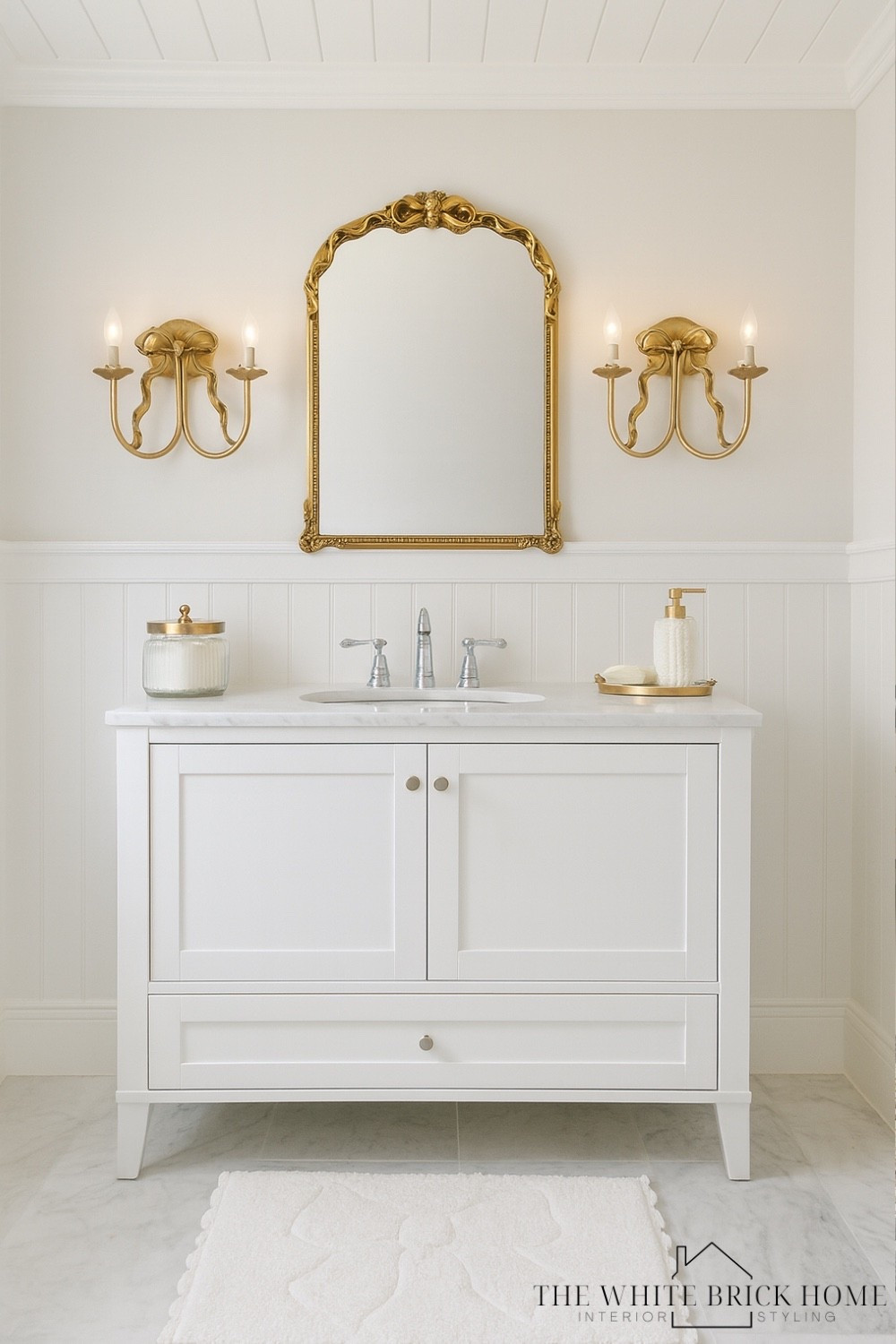 A white bathroom offers a timeless option, while these loveshackfancy sconces add a youthful charm! 
🖤🖤
Girls bath, bathroom, bathroom vanity, bathroom idea, bathroom design, bathroom wall mirror, bathroom decor, white bathroom, teen girl, teen girl bathroom, teen bathroom loveshackfancy, white marble bathroom, white and brass bathroom, bathroom accessories, bathroom lighting, loveshackfancy, pottery barn, target 


#LTKHome #LTKFindsUnder100 #LTKKids