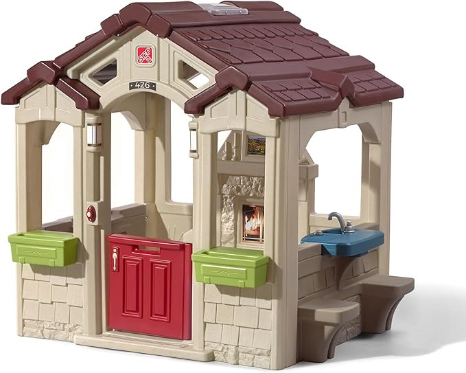 Step2 Charming Cottage Kids Playhouse, Indoor and Outdoor Clubhouse Playset, Interactive Sounds, ... | Amazon (US)