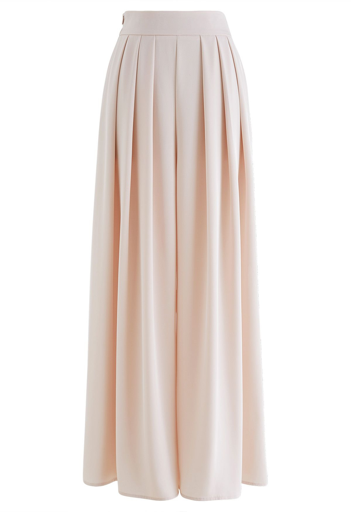 Fanciful Pleats Wide-Leg Pants in Blush | Chicwish