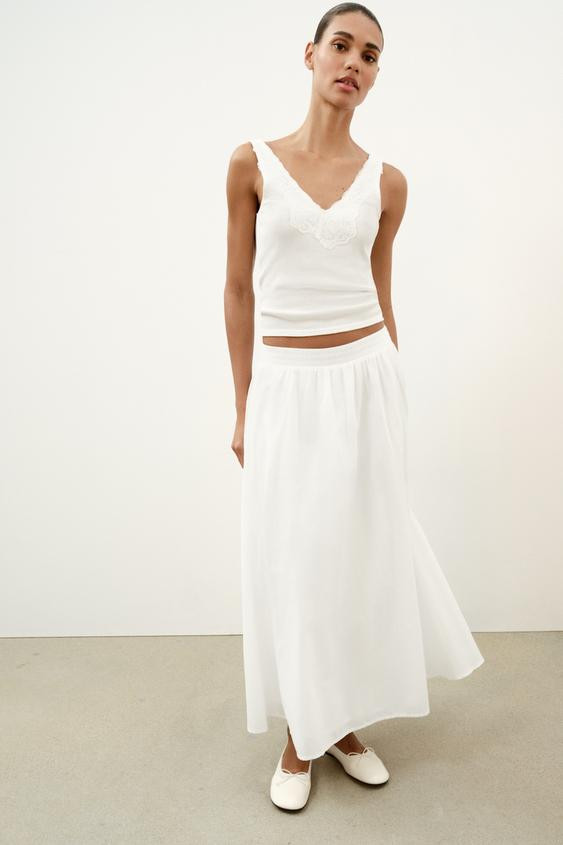 RIBBED LACE TOP | Zara UK