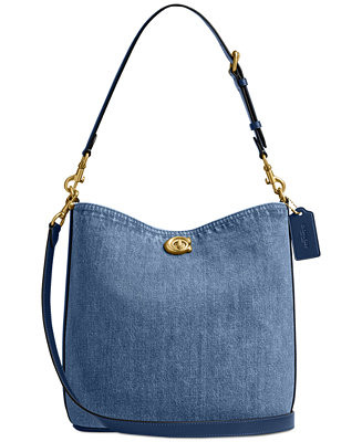 Willow Soft Small Denim Bucket Bag | Macy's