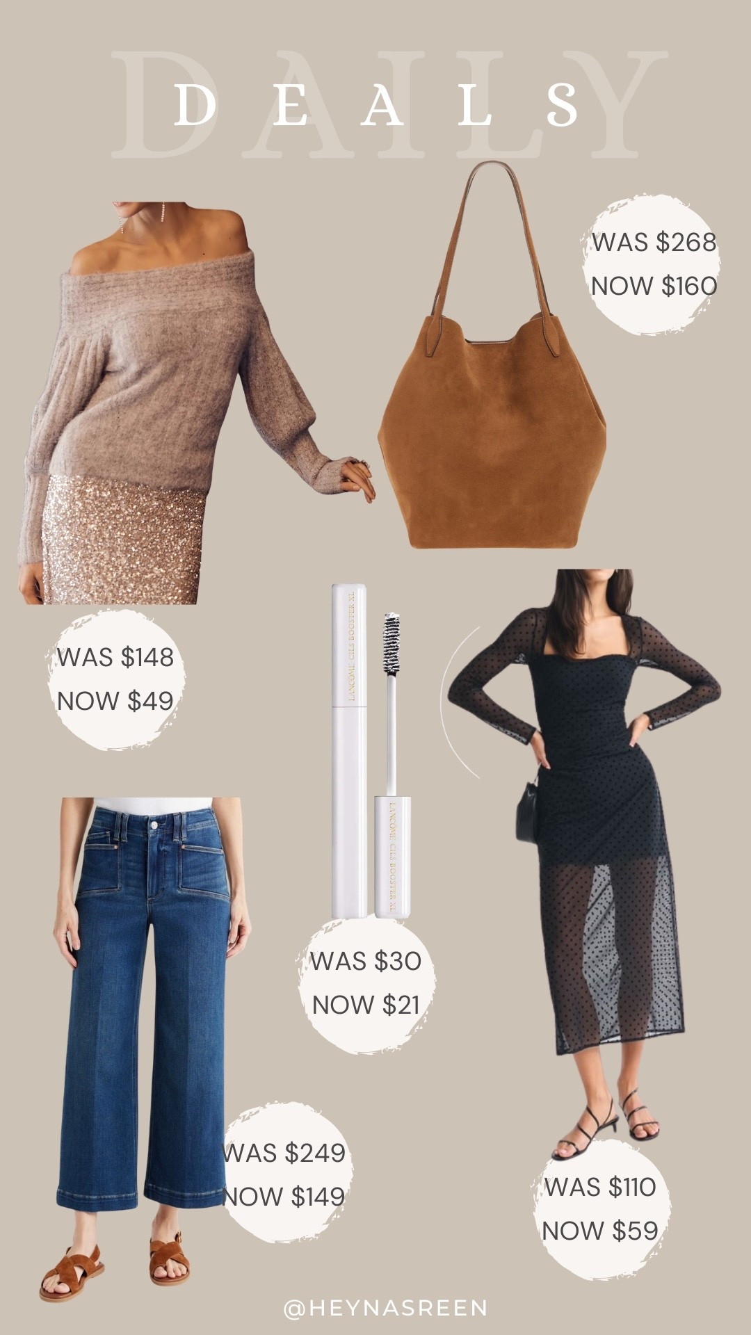 Daily deals on Anthropologie sweater, Madewell suede bag, Lancôme lasher primer, Abercrombie maxi dress, Paige wide leg jeans 