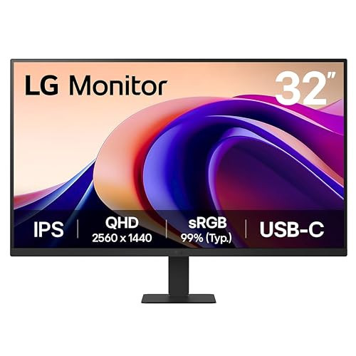 LG 32U631A-B 32-inch QHD (2560 x 1440) IPS Computer Monitor, 100Hz, 5ms, HDR10, Reader Mode, Flicker Safe, HDMI, USB Type-C 15W PD, Black | Amazon (US)