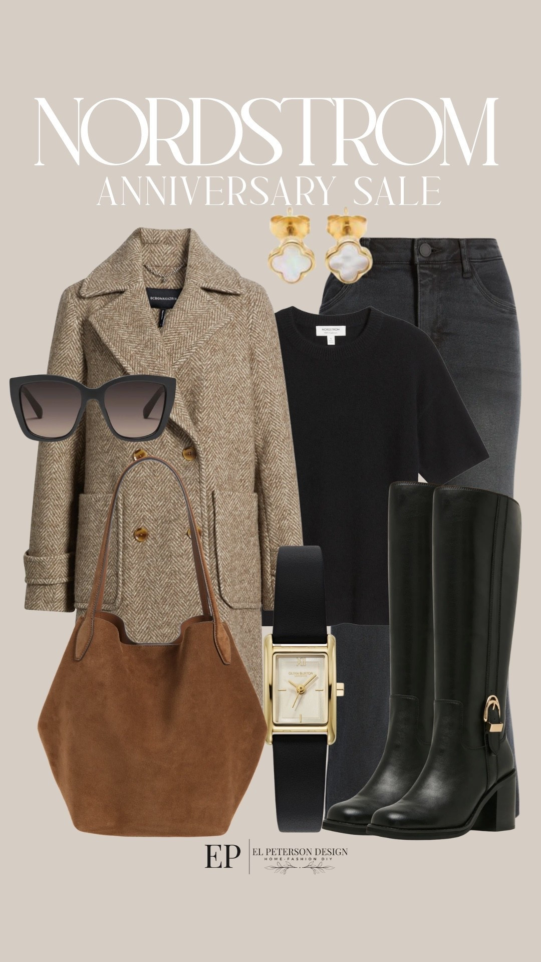Nordstrom Anniversary Sale 
Jeans 
Trench coat 
Knee high boots
Watch
Purse
Short
Sunglasses 
Shades

#LTKSaleAlert