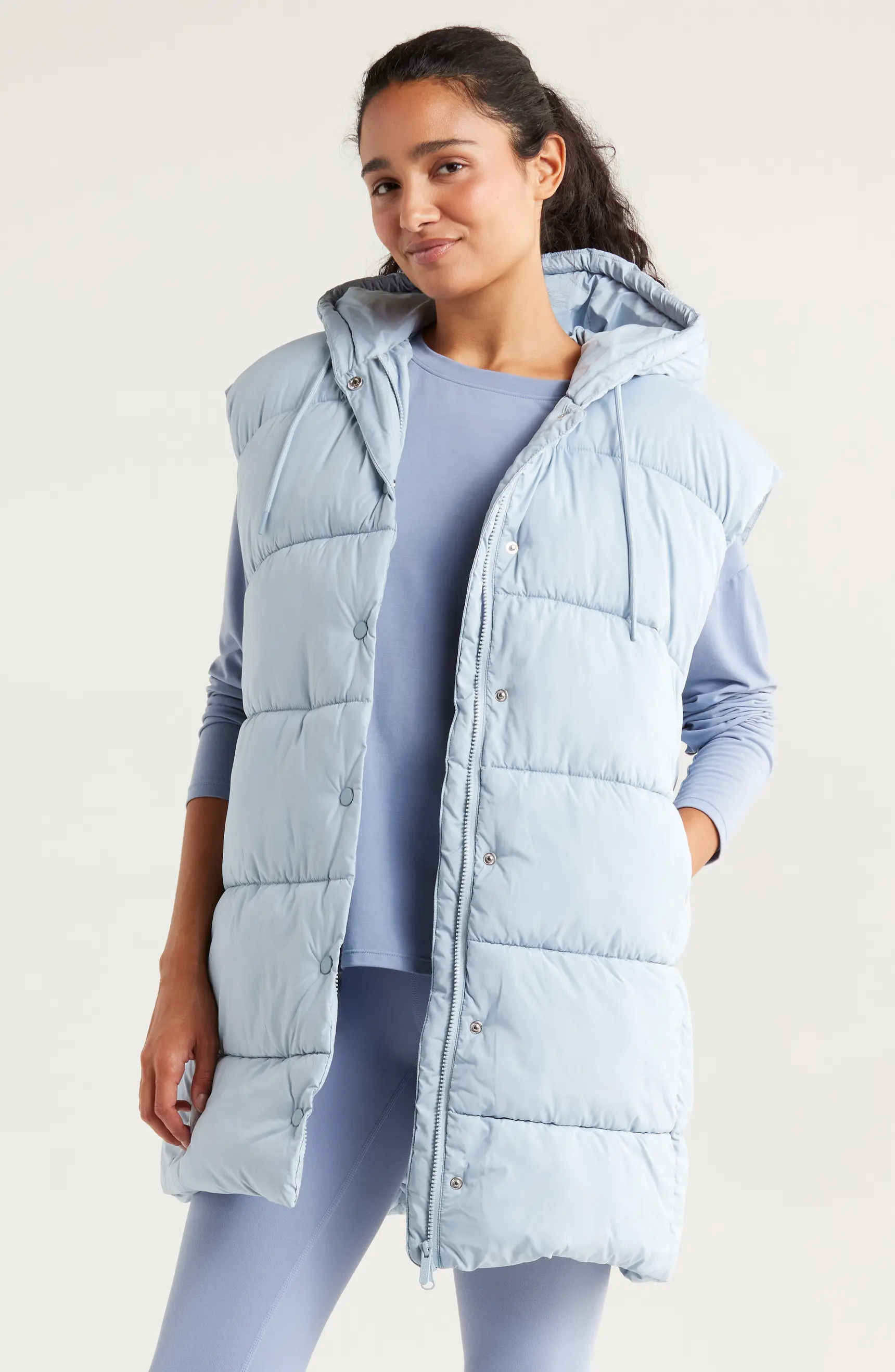 Longline Hooded Puffer Vest | Nordstrom