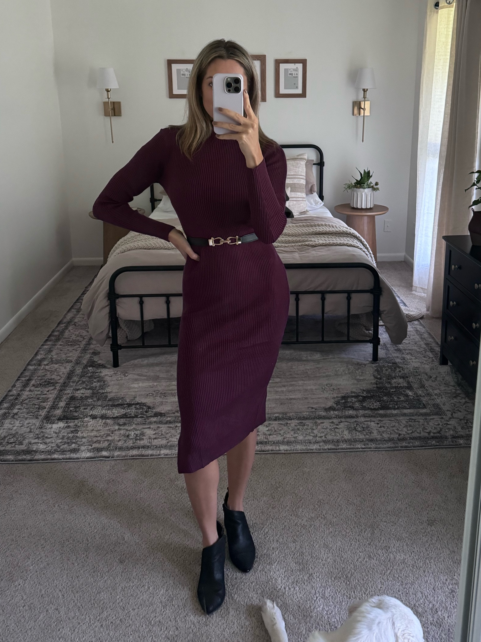 High quality Amazon sweater dress! Wearing a small. Fits TTS 
Lots of color options 🫶🏽