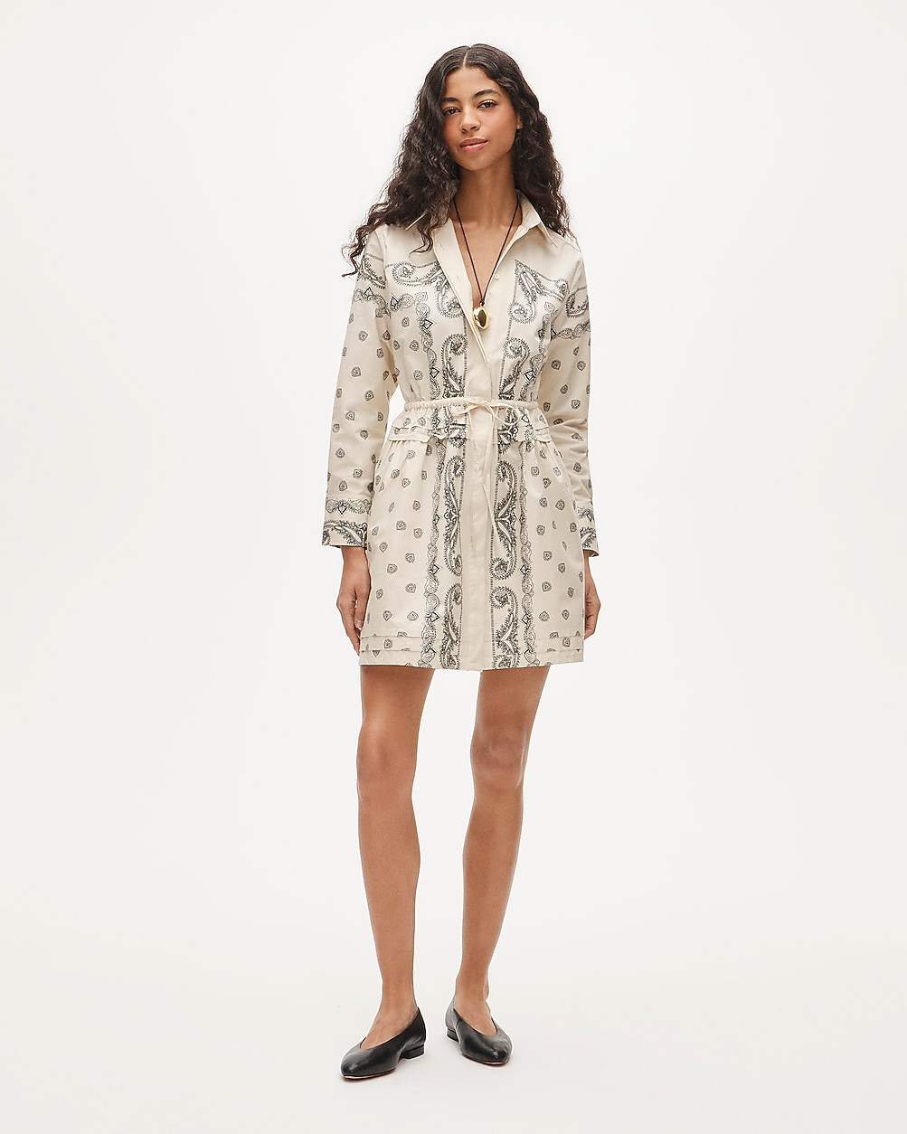 Elena mini shirt-dress in bandana-print cotton poplin | J. Crew US