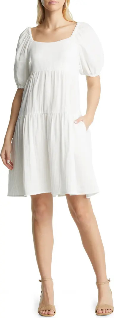 Puff Sleeve Cotton Dress | Nordstrom
