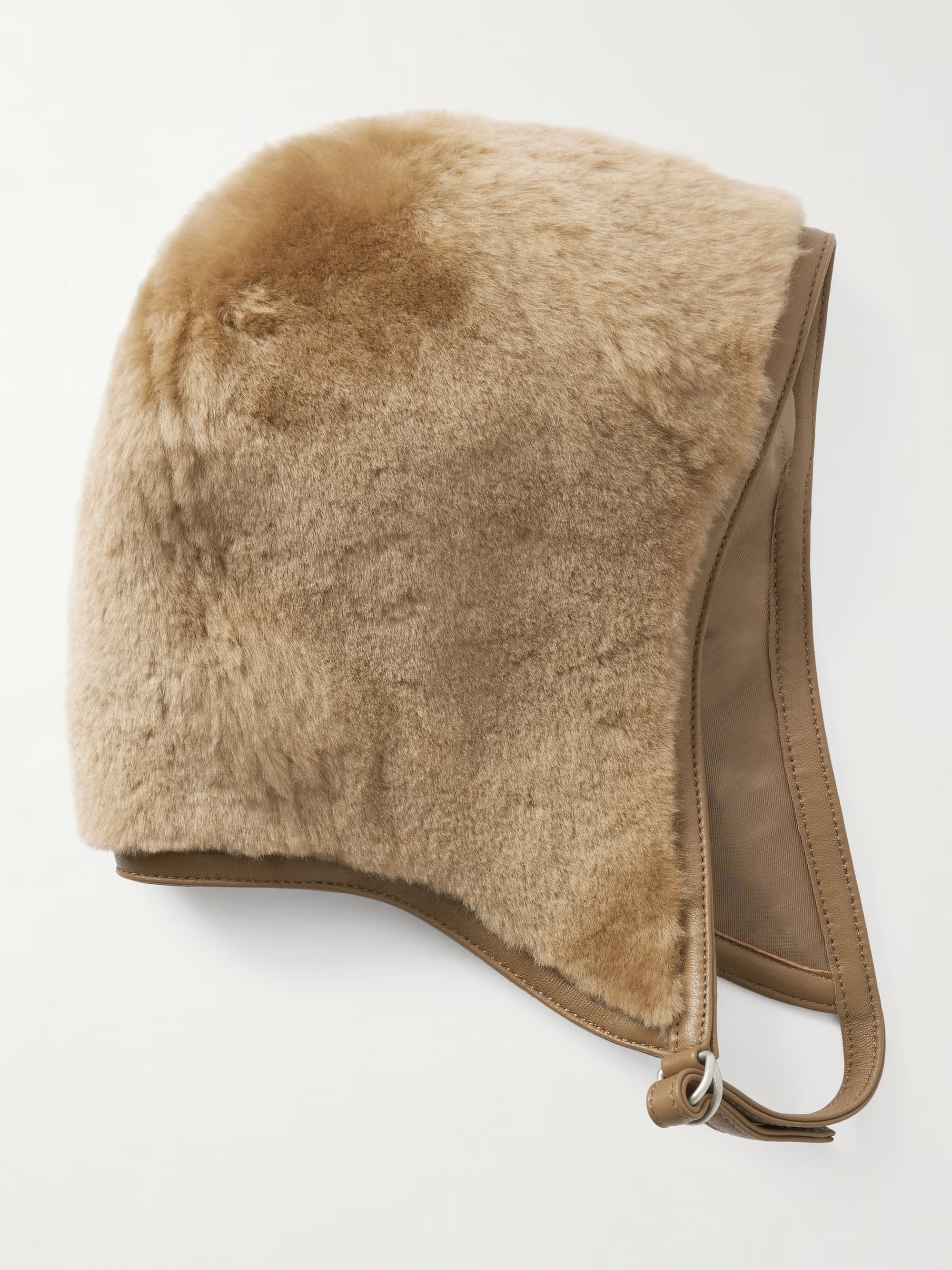 Leather-trimmed shearling hood | NET-A-PORTER (UK & EU)