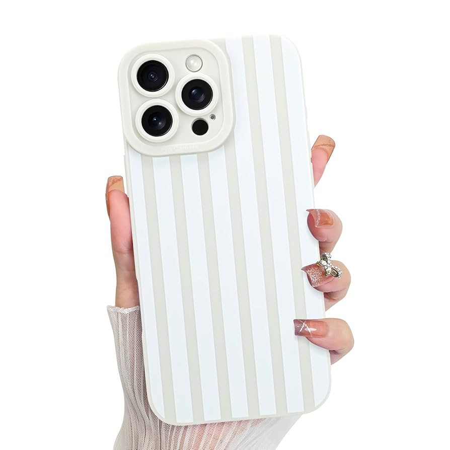 KANGHAR Compatible with iPhone 16 Pro Max Case, Silicone Stripes Cute Pattern, Camera Protection ... | Amazon (US)