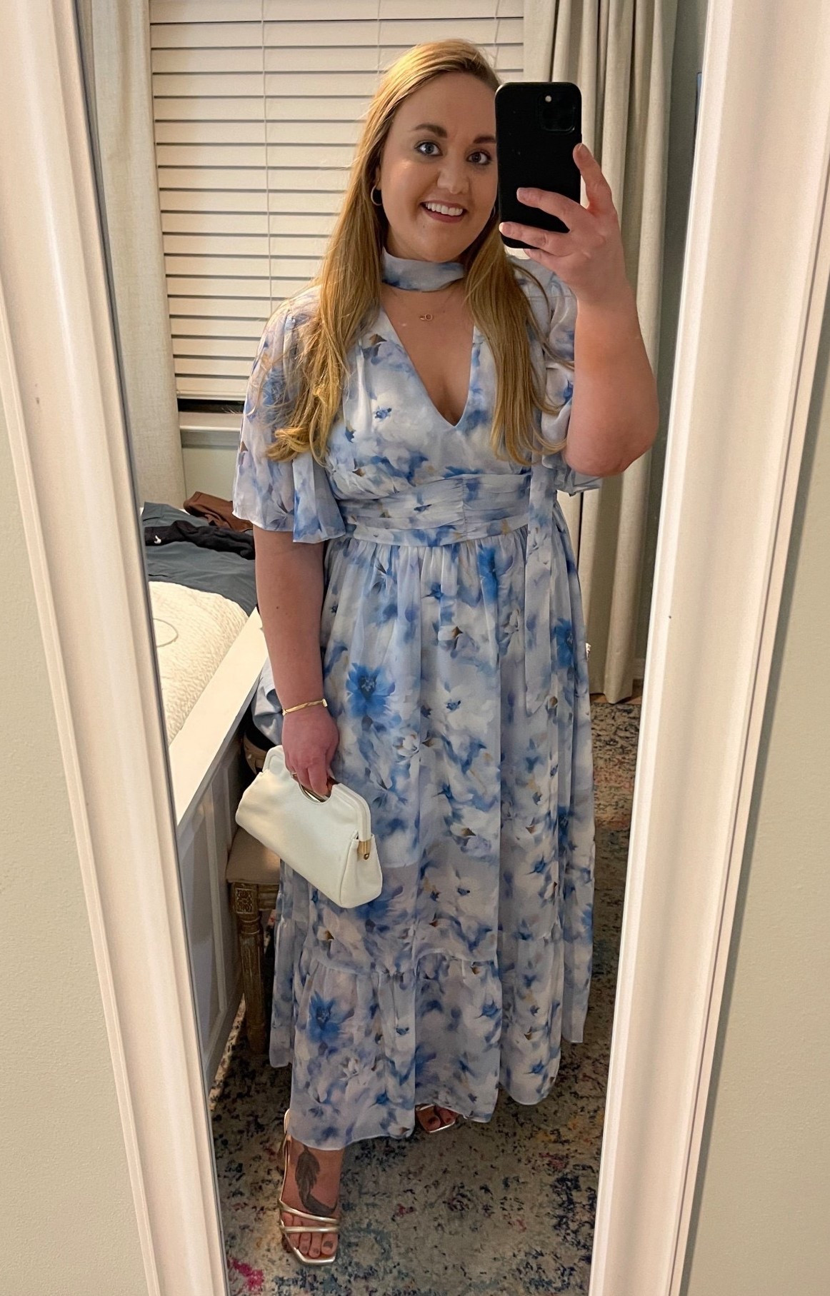 Maxi dress, flowy dress, blue and white dress, wedding guest dress, event dress, baby shower dress, dinner dress, dinner date, date night, Amazon style, Amazon dress, ootd, flutter sleeve dress, short sleeve dress, blue dress

#LTKBump #LTKootd #LTKMidsize