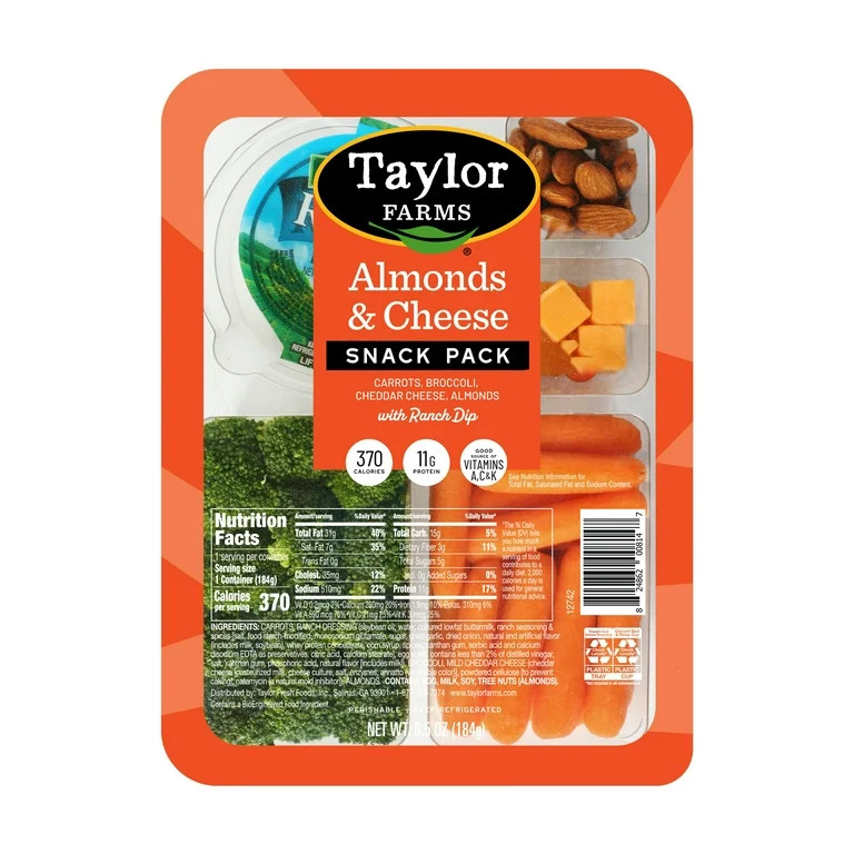 Taylor Farms Almonds & Cheese Snack Pack, 6.5 oz Tray | Walmart (US)