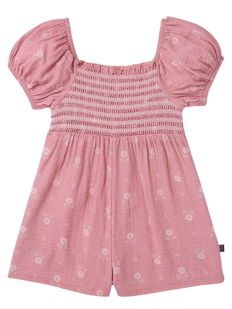 Modern Moments by Gerber Toddler Girl Smocked Romper with Ric Rac, Sizes 12 Months - 5T | Walmart (US)