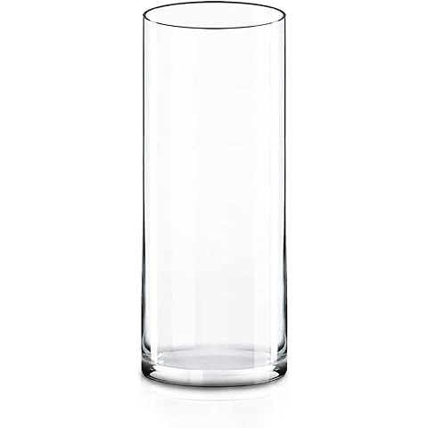 CYS Excel Clear Glass Cylinder Vase (H:9" D:4") Flower Vase Centerpieces Hurricane Floating Candl... | Amazon (US)