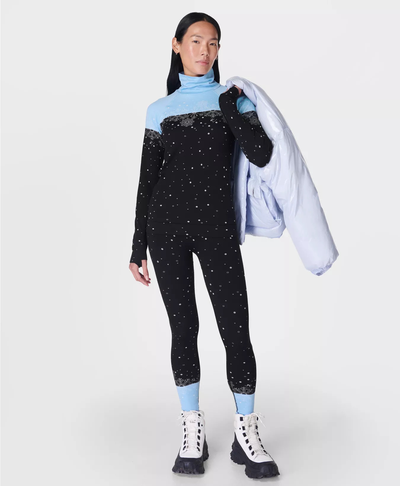 Snowflake Funnel Neck Base Layer Top | Sweaty Betty UK
