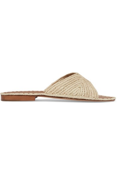 Salon woven faux raffia slides | NET-A-PORTER (US)