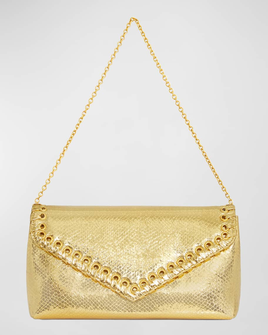 Rebecca Minkoff Whip Metallic Envelope Clutch Bag | Neiman Marcus