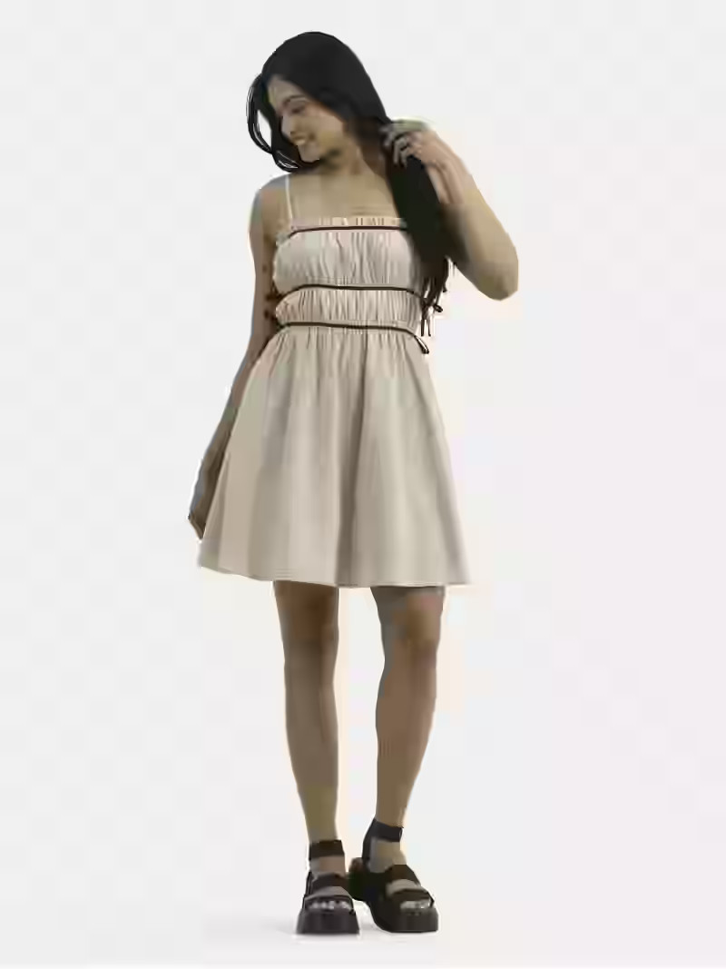 No Boundaries Smocked Mini Dress with Bows, Women's | Walmart (US)