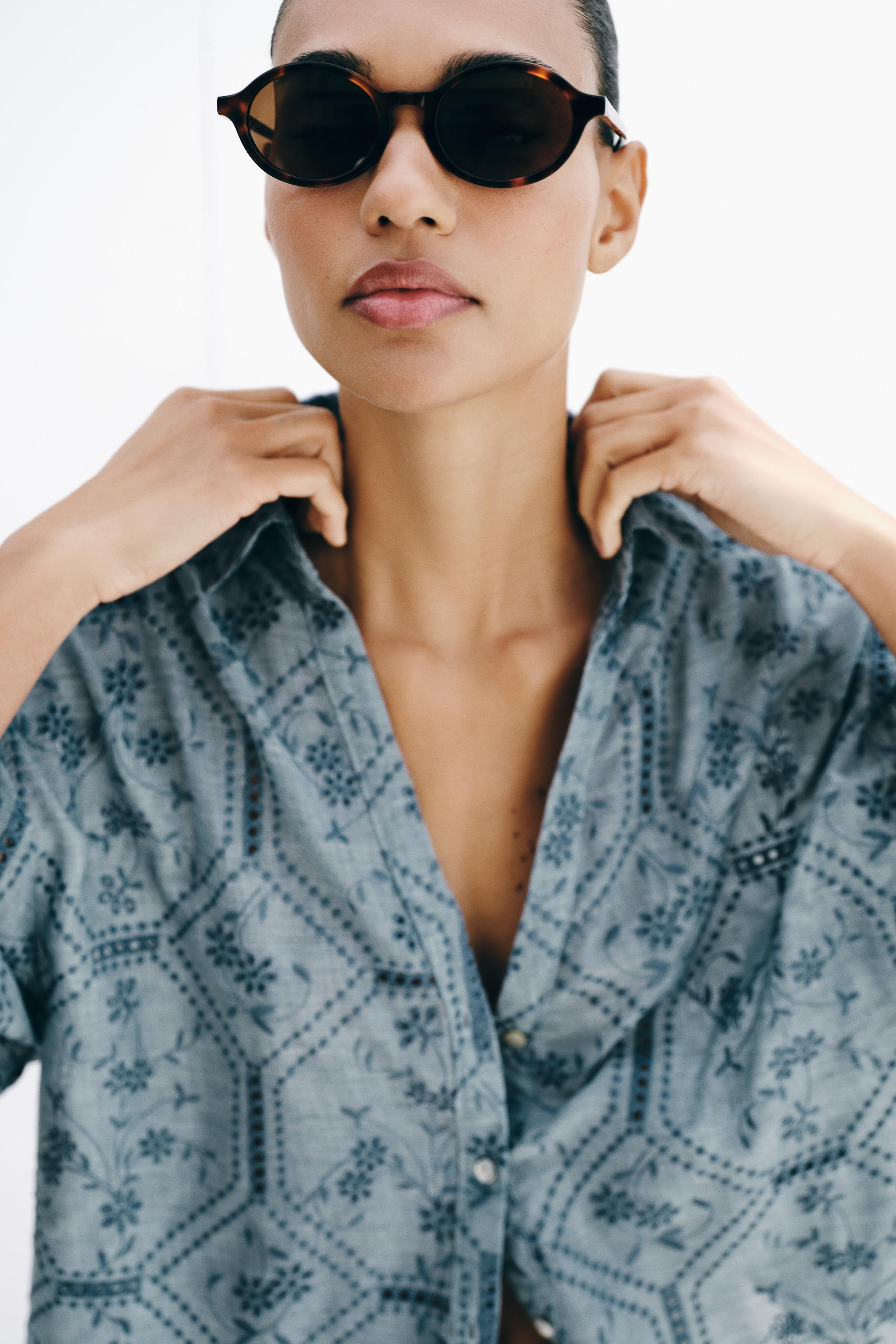 SHIRT WITH CUTWORK EMBROIDERY | Zara UK