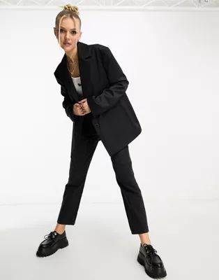 COLLUSION oversized woven blazer with pockets in black  | ASOS | ASOS (Global)
