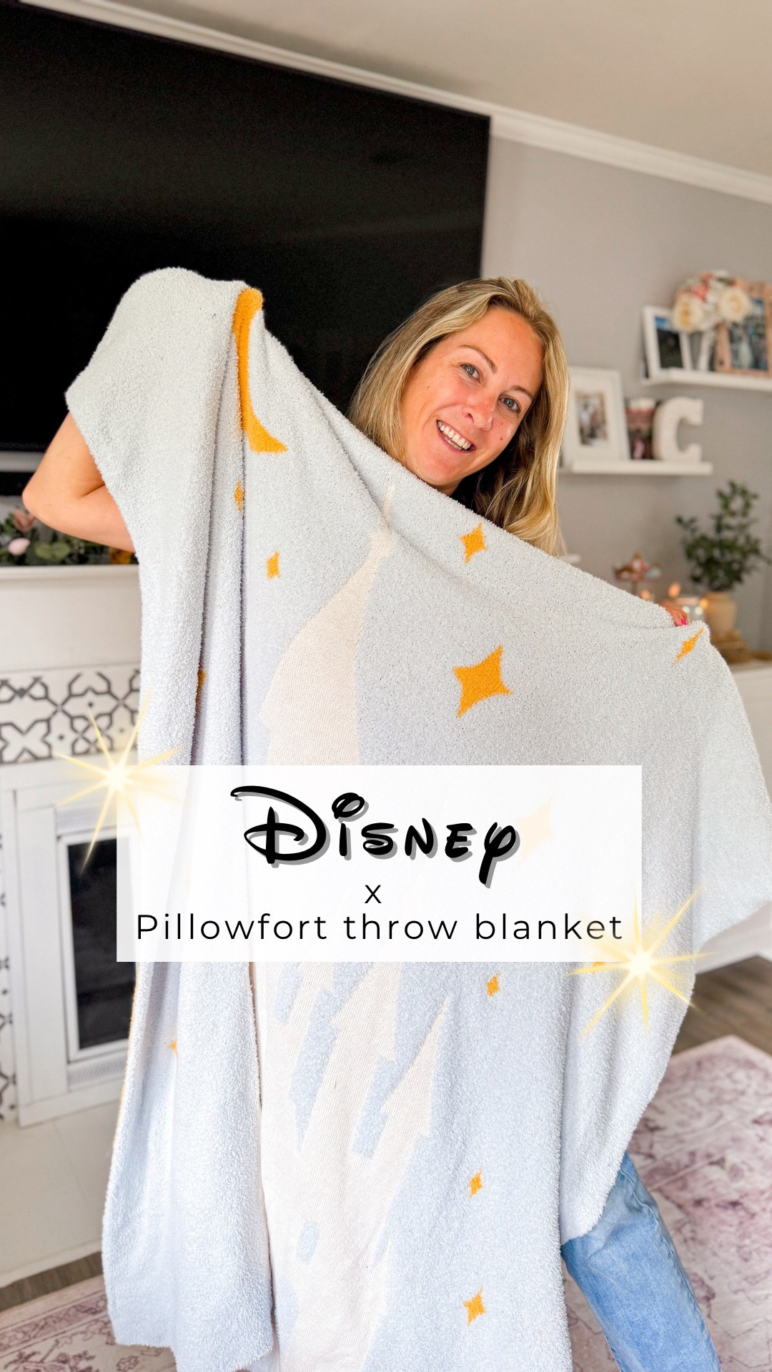 The cutest castle throw blanket from Disney x Pillowfort 🏰 So cozy and way bigger than I thought! 

#disneyhome #disneyhomegoods #disneyblanket #cinderellascastle

#LTKHome #LTKFamily #LTKKids
