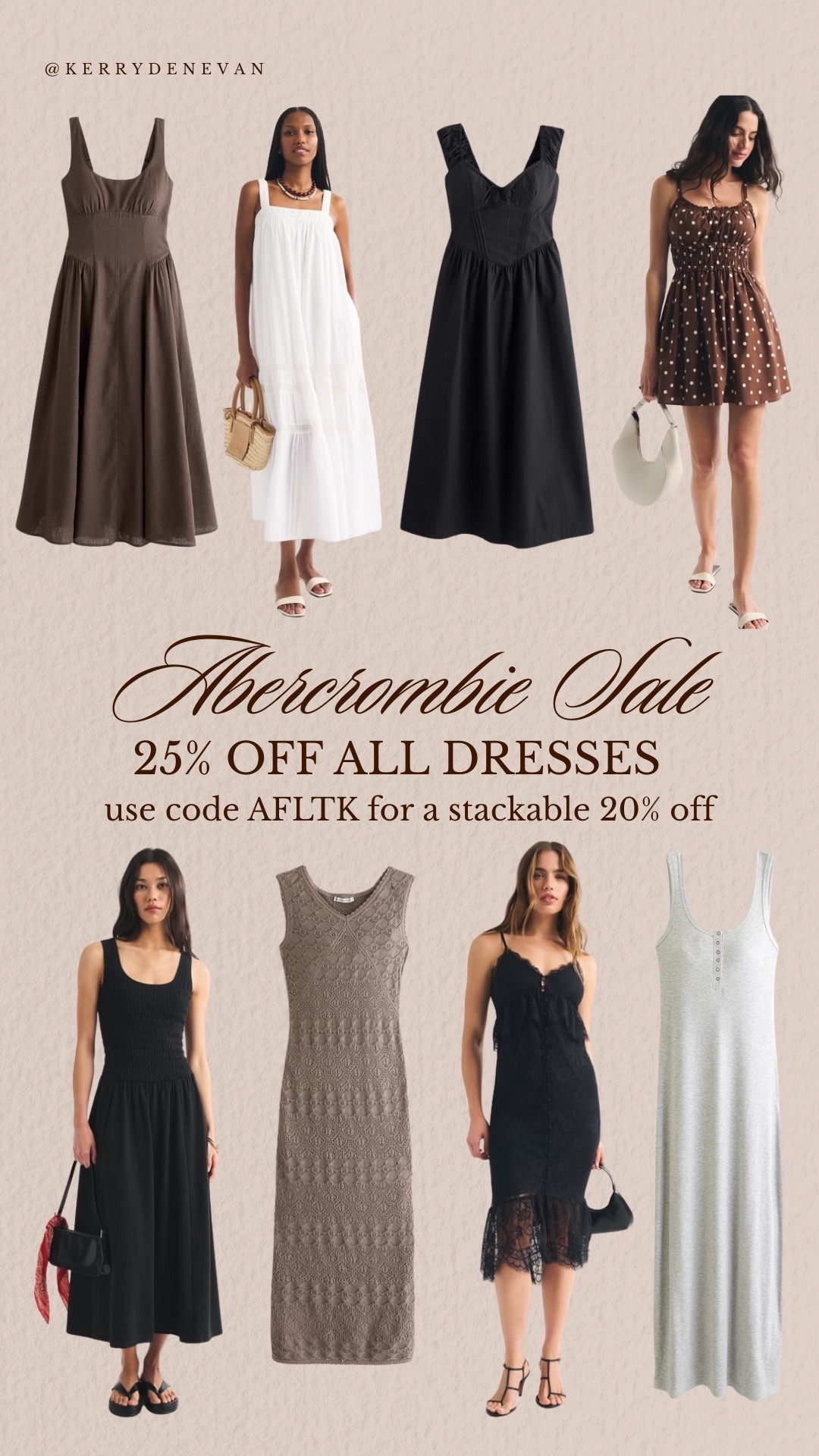 Abercrombie is doing 25% off all dresses and you can use code AFLTK for an extra 20% off!

#LTKxAbercrombie