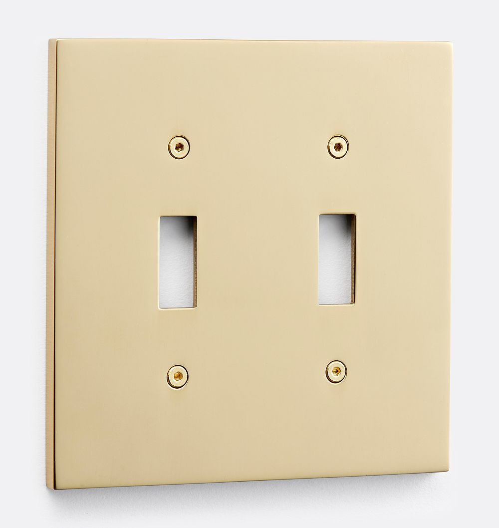 Fenton Double Toggle Switchplate, Aged Brass | Rejuvenation