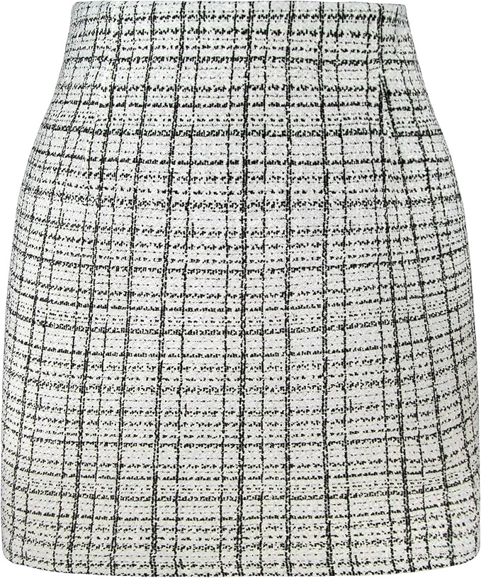Ellames Women's Mini Club Skirt Basic Bodycon High Waist Pencil Skirts with Slit | Amazon (US)