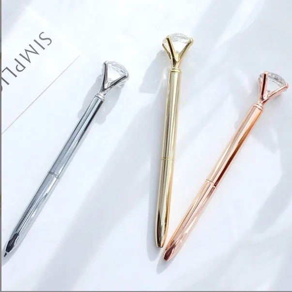 3 Pack Diamond Pens - Gold, Gold fancy pens for women, pen with diamond on top, Rhinestones Cryst... | Walmart (US)