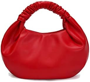 Mini Hobo Tote Bags for Women Soft Leather Clutch Purses for Women Cloud-Shaped Top Handle Bags | Amazon (US)