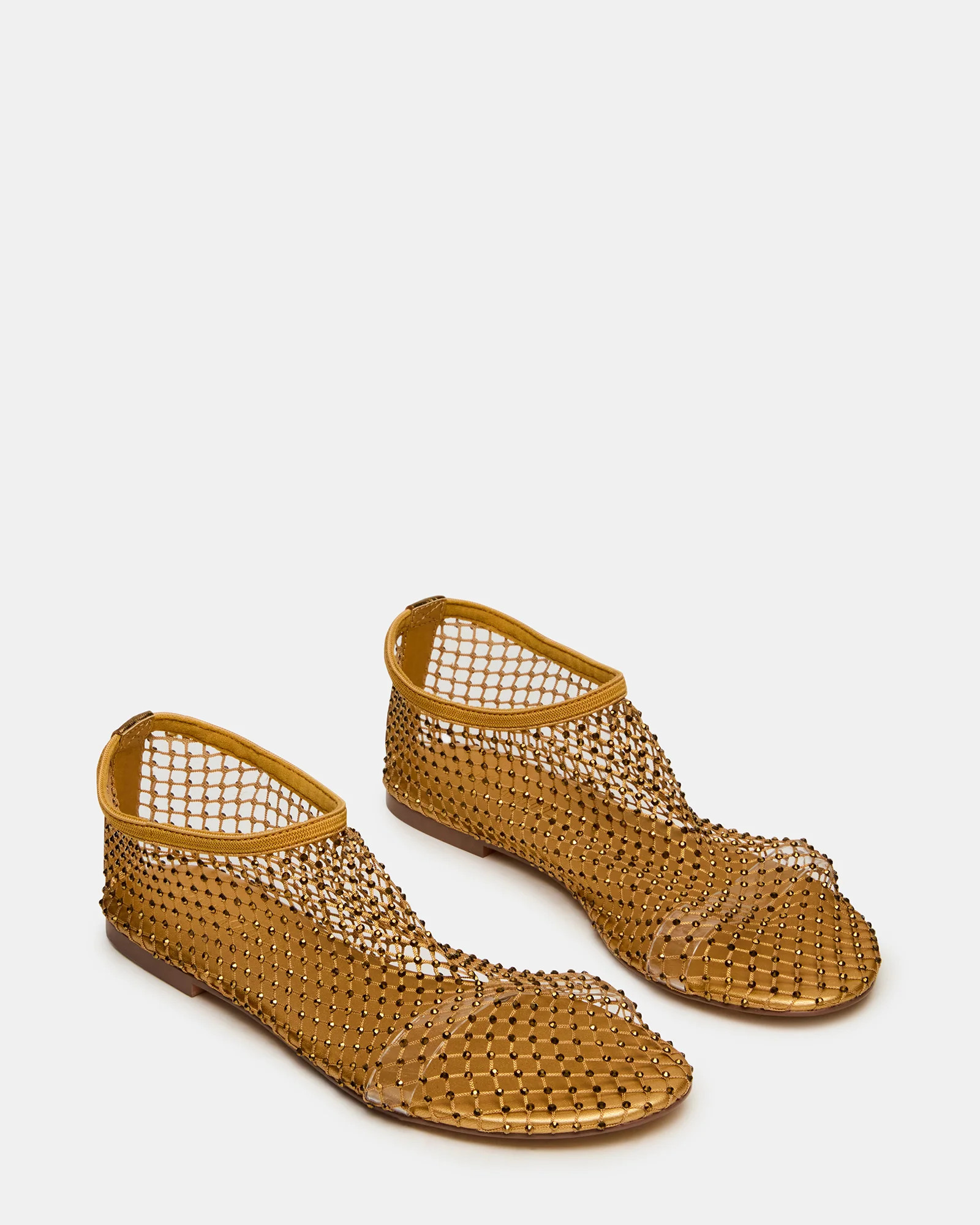 MINO Gold Rhinestones Mesh Ballet Women's Flat | Steve Madden (US)