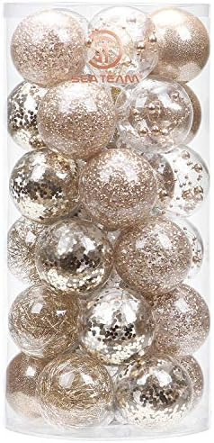 Sea Team 60mm/2.36" Shatterproof Clear Plastic Christmas Ball Ornaments Decorative Xmas Balls Bau... | Amazon (US)