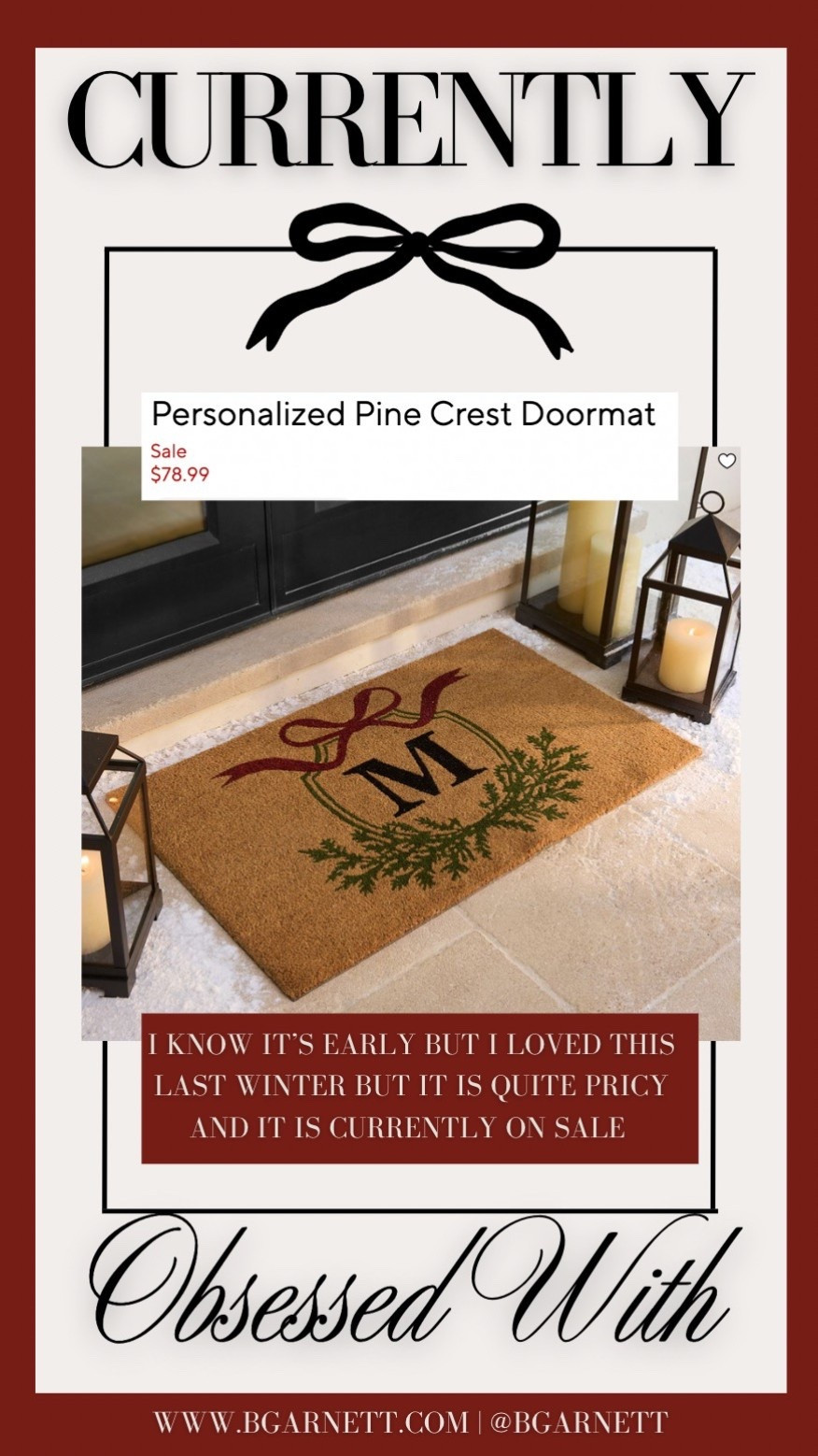 I know this WAY WAY too early to be thinking of this, however, I lived this custom welcome mat last year and it is currently on sale. I imagine it will not stay at this price and may rise even higher as we get closer to the holiday season. 

Christmas decor | welcome mat | holiday decor | sale find 

#LTKSaleAlert #LTKHome #LTKSeasonal