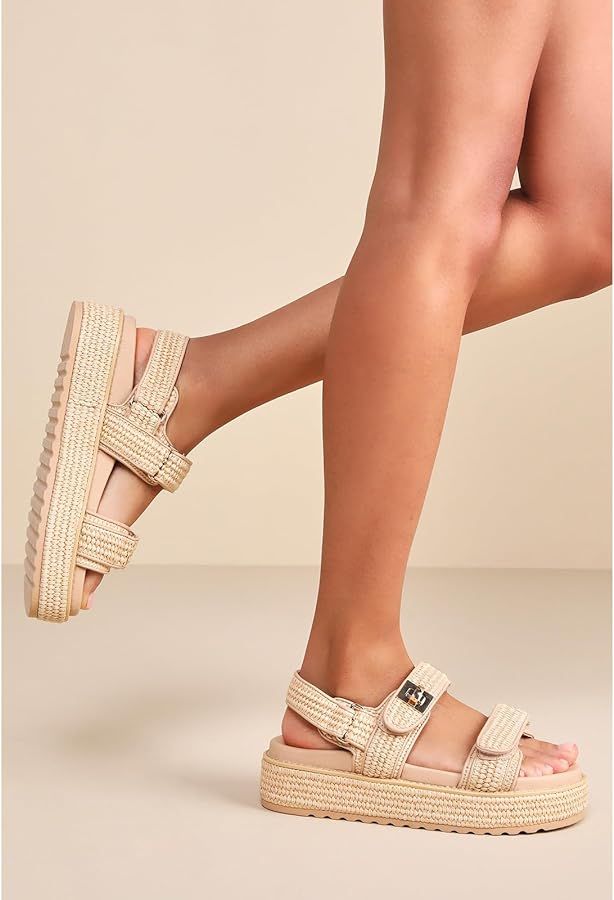 Espadrille Platform Wedges Sandals for Women Comfortable Adjustable Buckle Summer Open Toe Beach ... | Amazon (US)