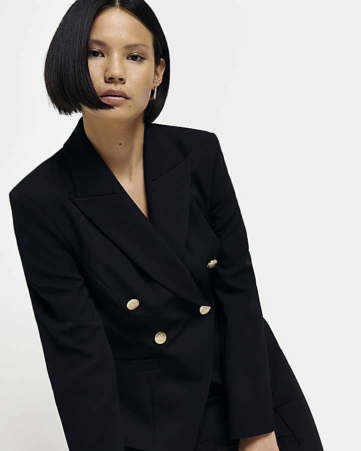 Black tailored blazer | River Island (UK & IE)