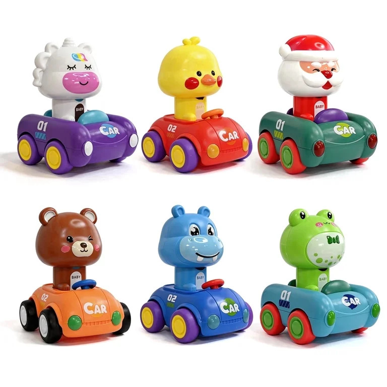 6 Pack Press and Go Car Toys for Toddlers 1-3, Racing Cars for Infants 6-9-12-18 Months, Baby Pus... | Walmart (US)