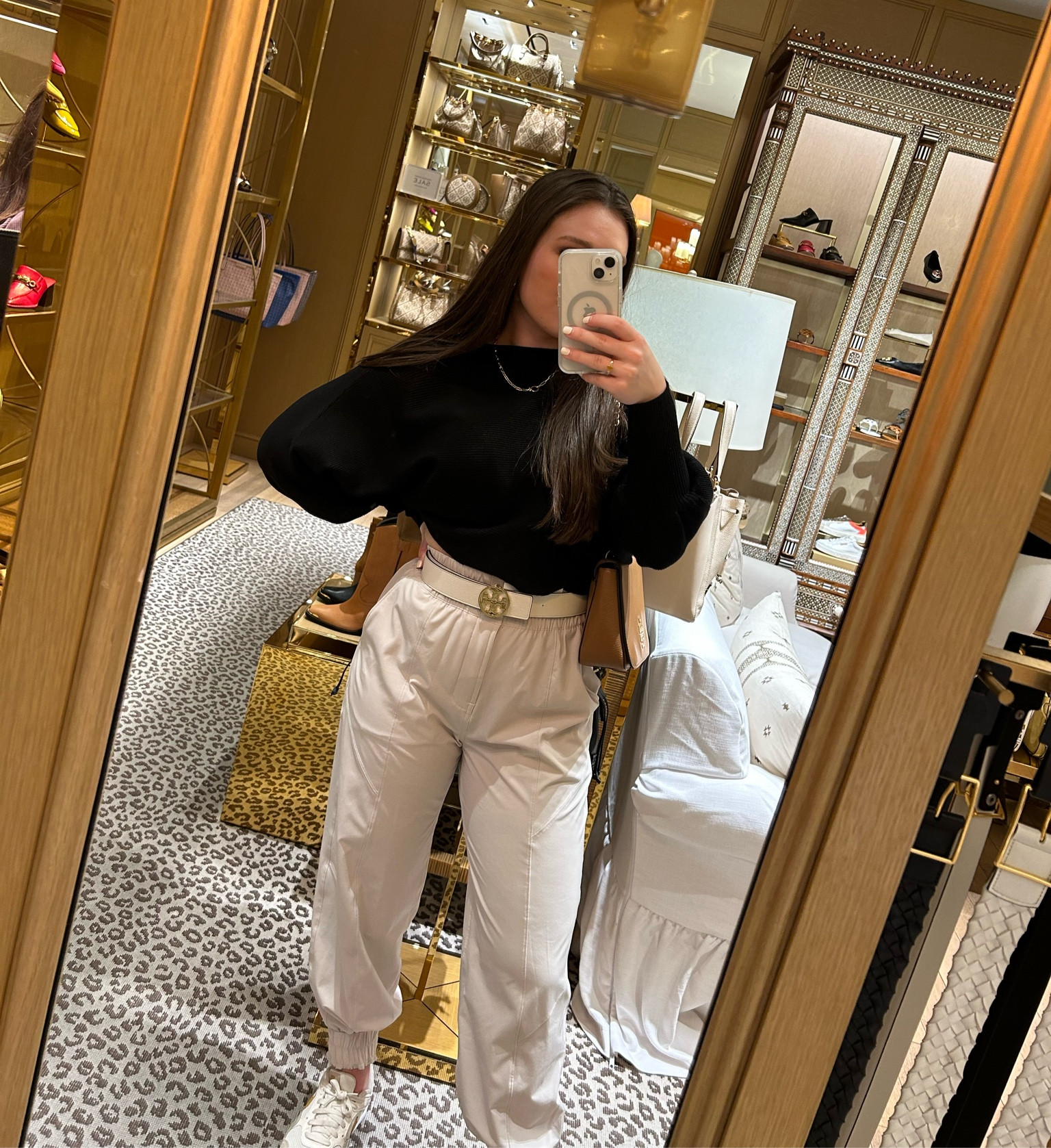 Reversible Tory Burch belt! Wearing a size small in Ivory and the other side is light tan. 

#LTKworkwear #LTKGiftGuide #LTKstyletip