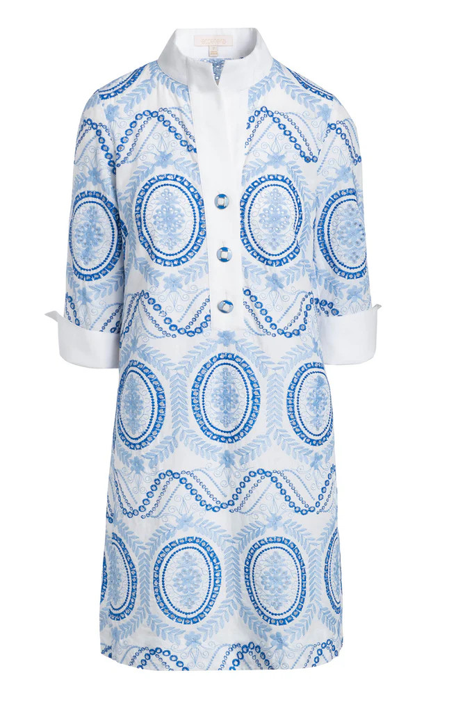 Embroidered Cotton Voile Trapeze Dress | Etcetera