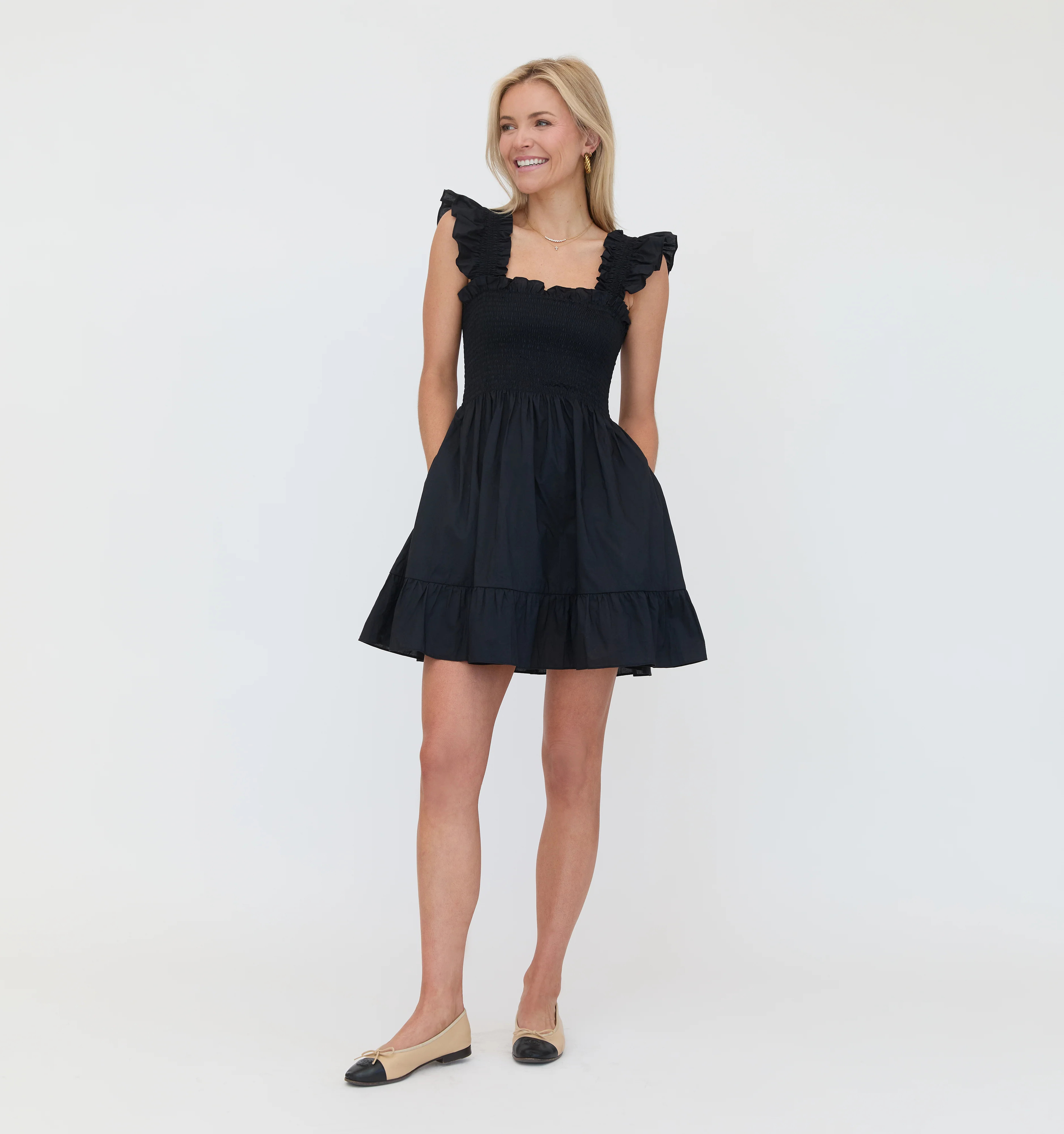 The Elizabeth Nap Dress - Black Cotton | Hill House Home US