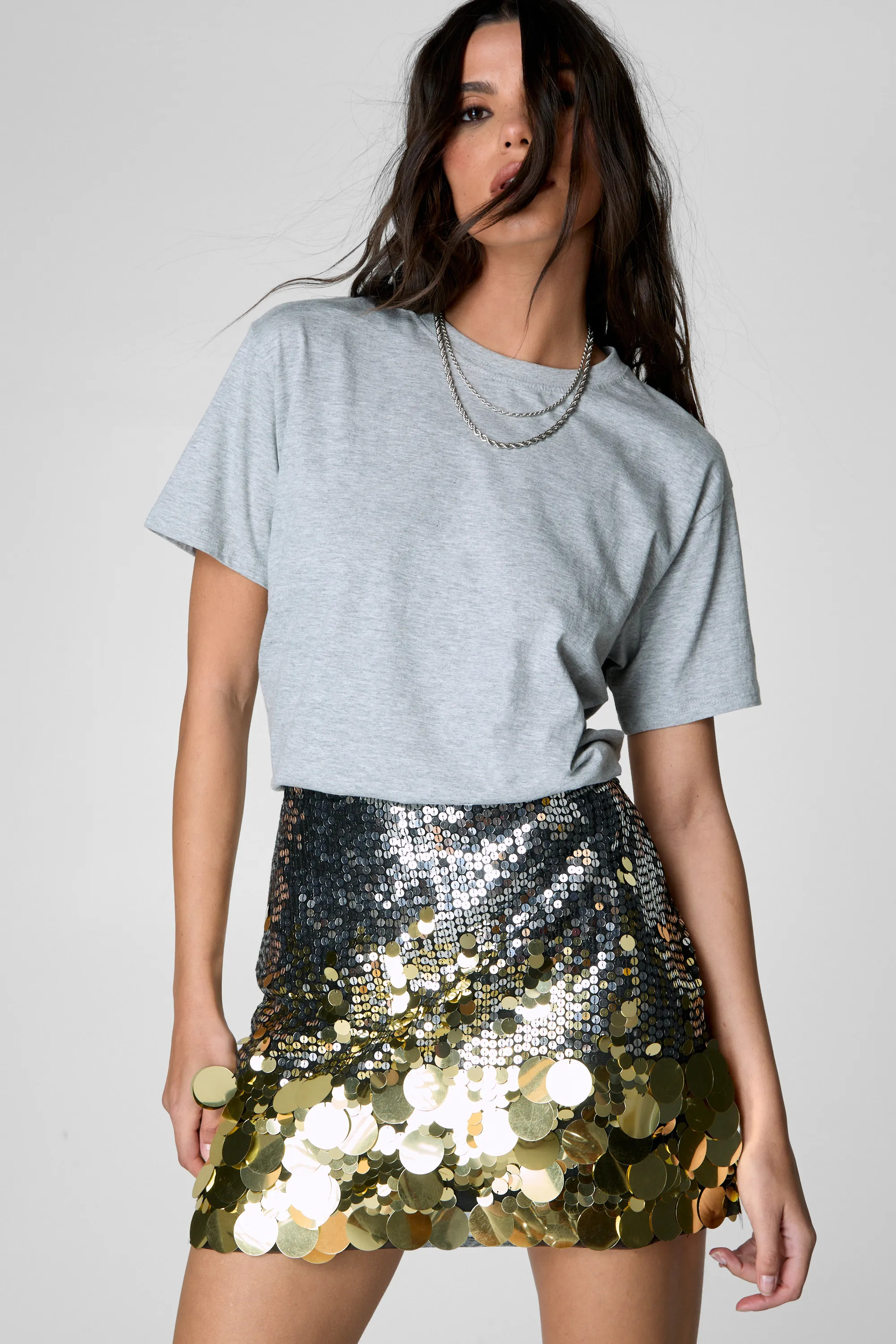 Disc Sequin Ombre Mini Skirt | Boohoo.com (UK & IE)