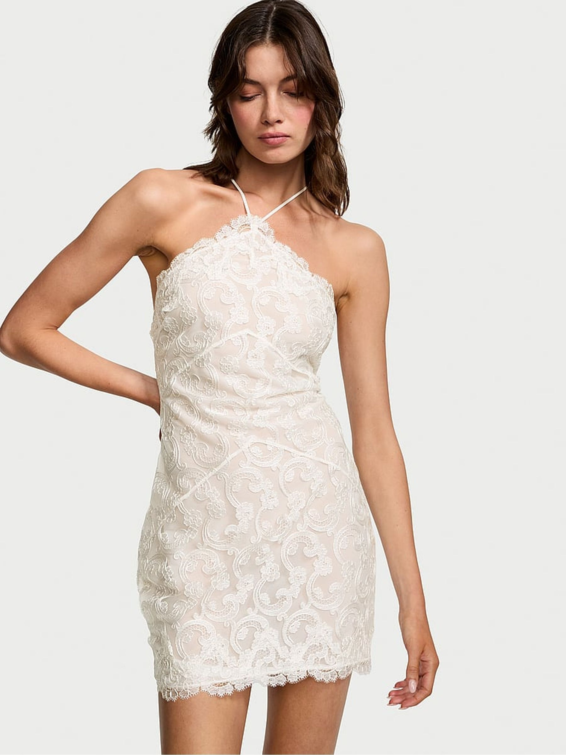 White Flowering Vines Broderie Dressing Slip | Victoria's Secret UK | Victoria's Secret UK
