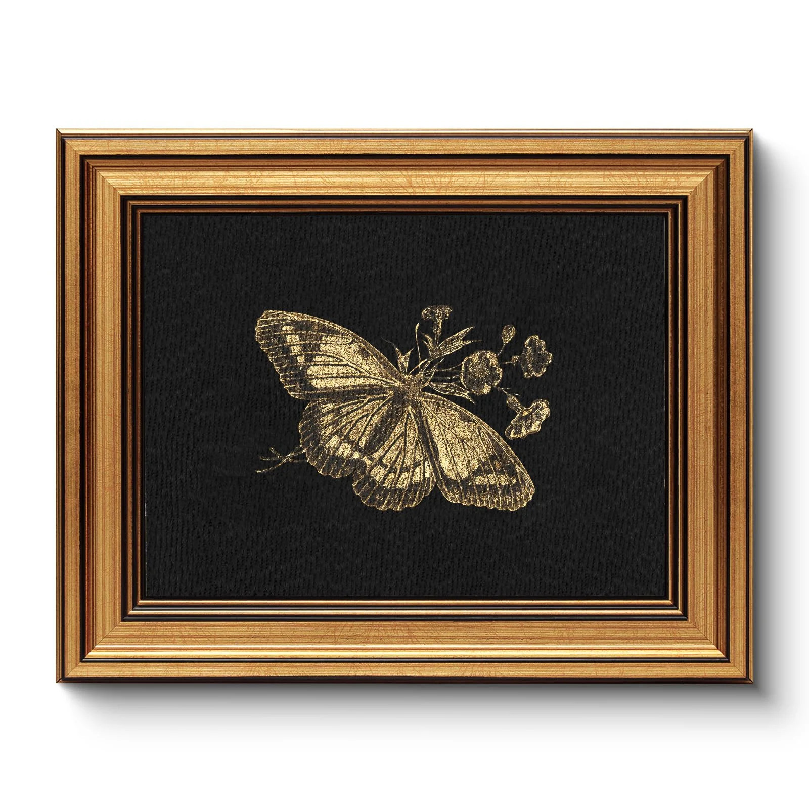 Vintage Gold Framed Butterfly Insect Wall Art, Kitchen Bedroom Shelf Decor 10×8 Inch | Wayfair North America