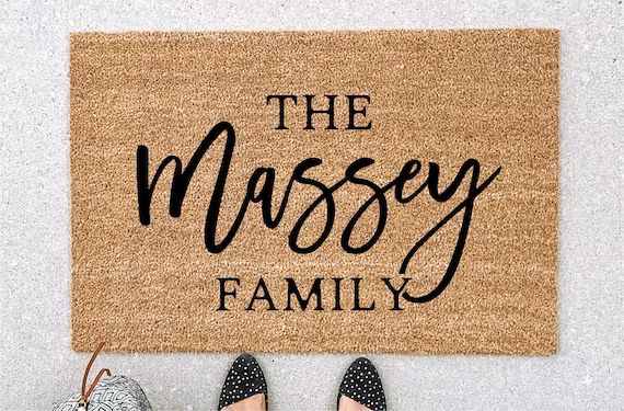 Last Name doormat, custom welcome mat, housewarming gift, new home, custom door mat, closing gift... | Etsy (US)